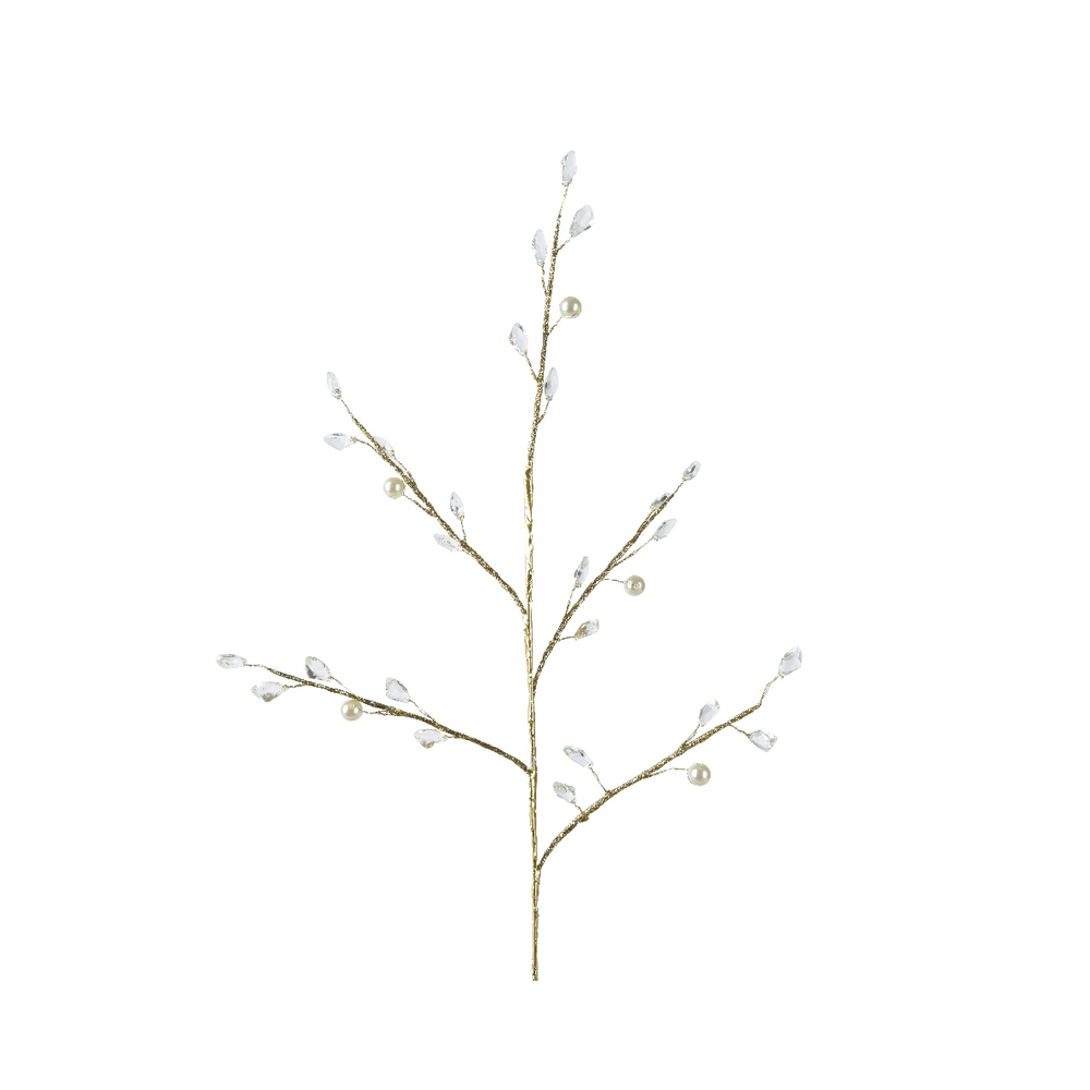 Suspension de Noël : feuillage acrylique, coloris or clair H.68cm