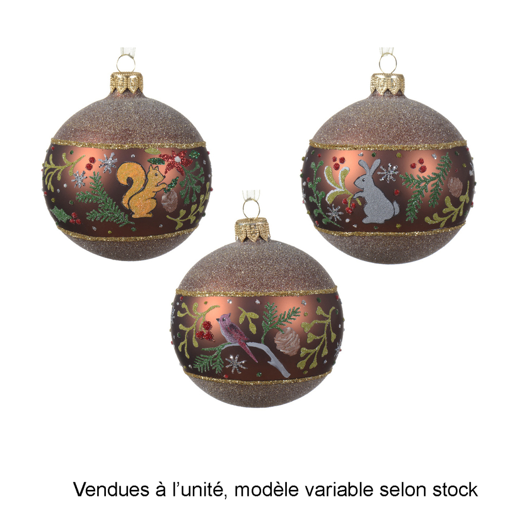 Boule de Noël en verre, motif 