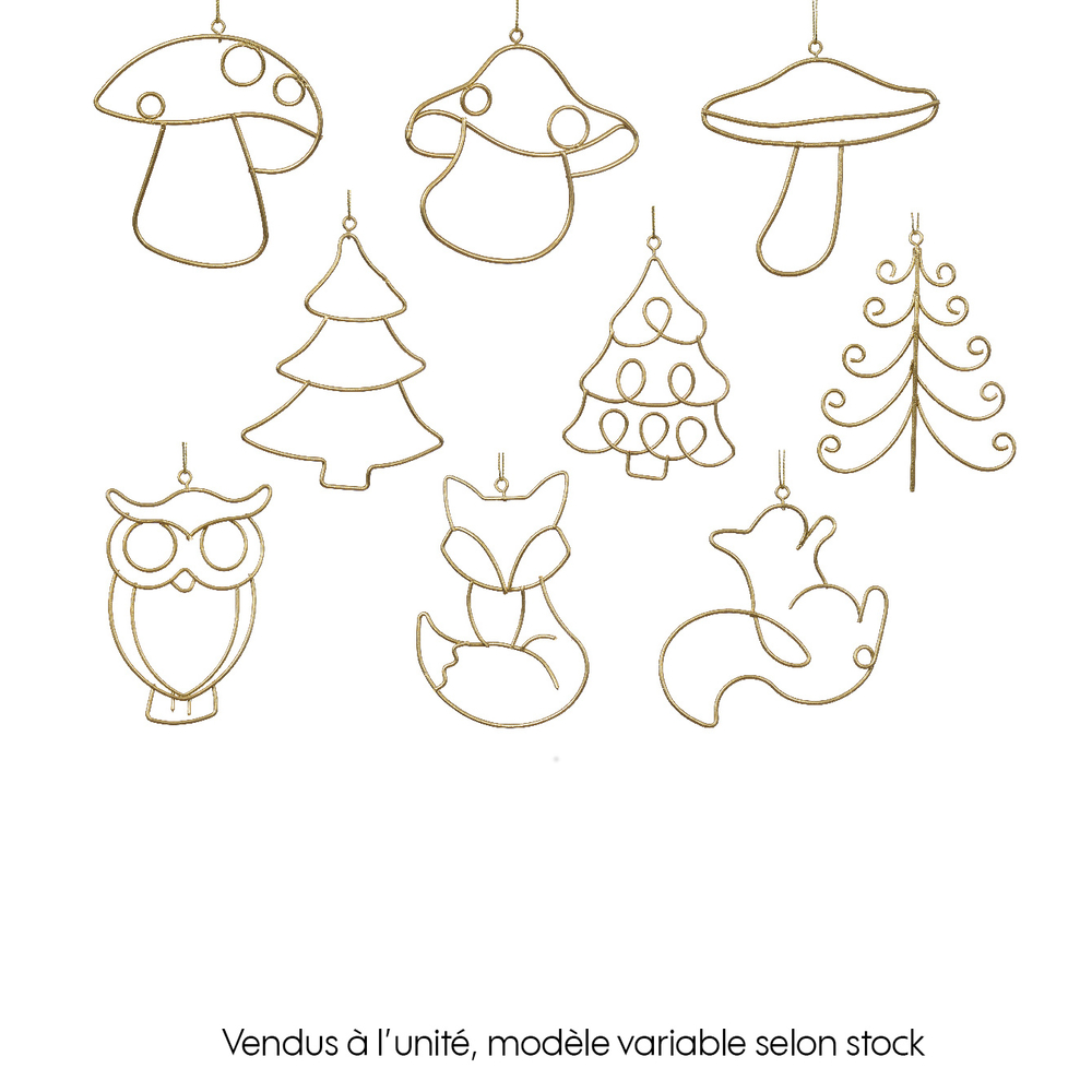 Suspension de Noël : Figurine en fer ajouré 12x12xH8.5cm