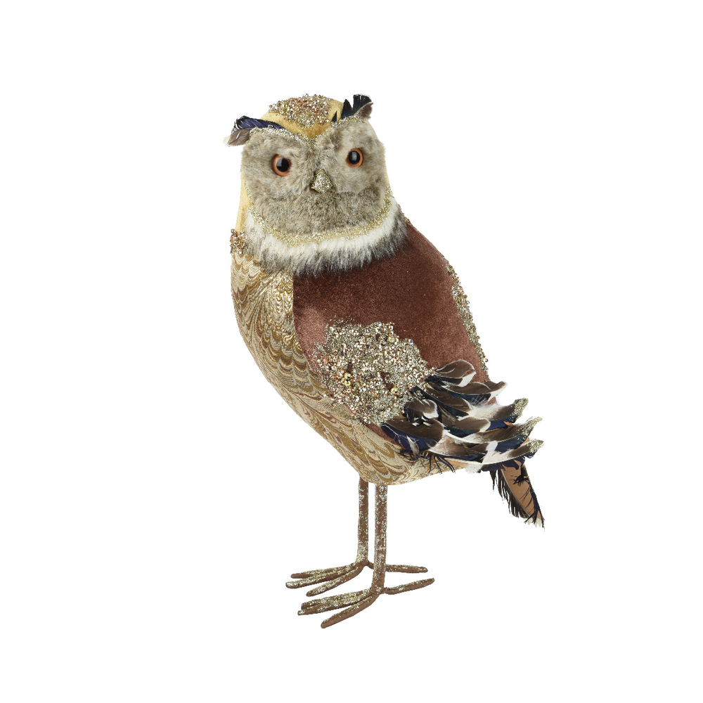 Chouette polyester brun 28X22X48cm