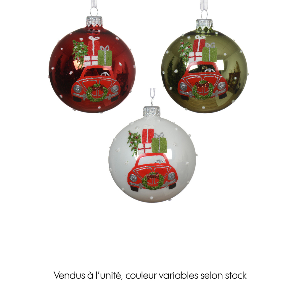 Boule de Noël en verre, motif 