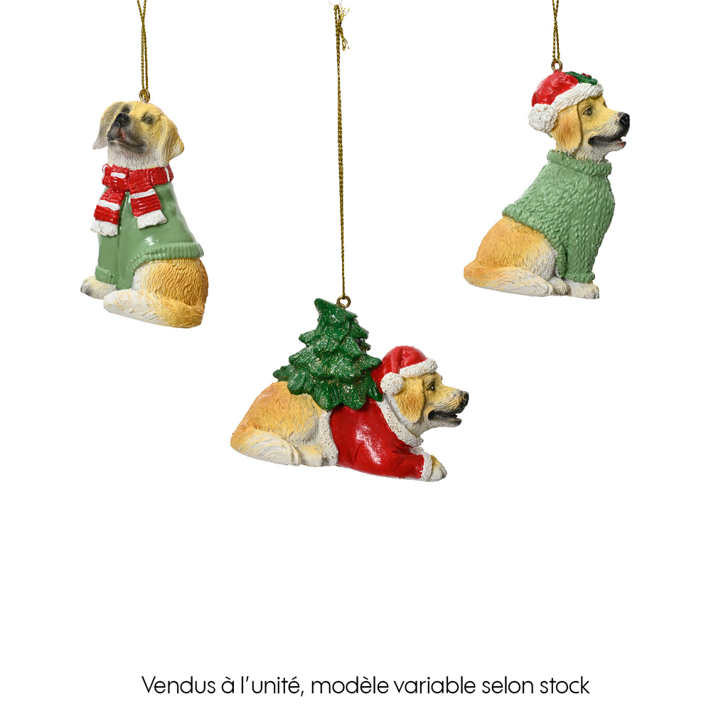 Suspension chien polyrésine 4.3x5.5 H8.1cm