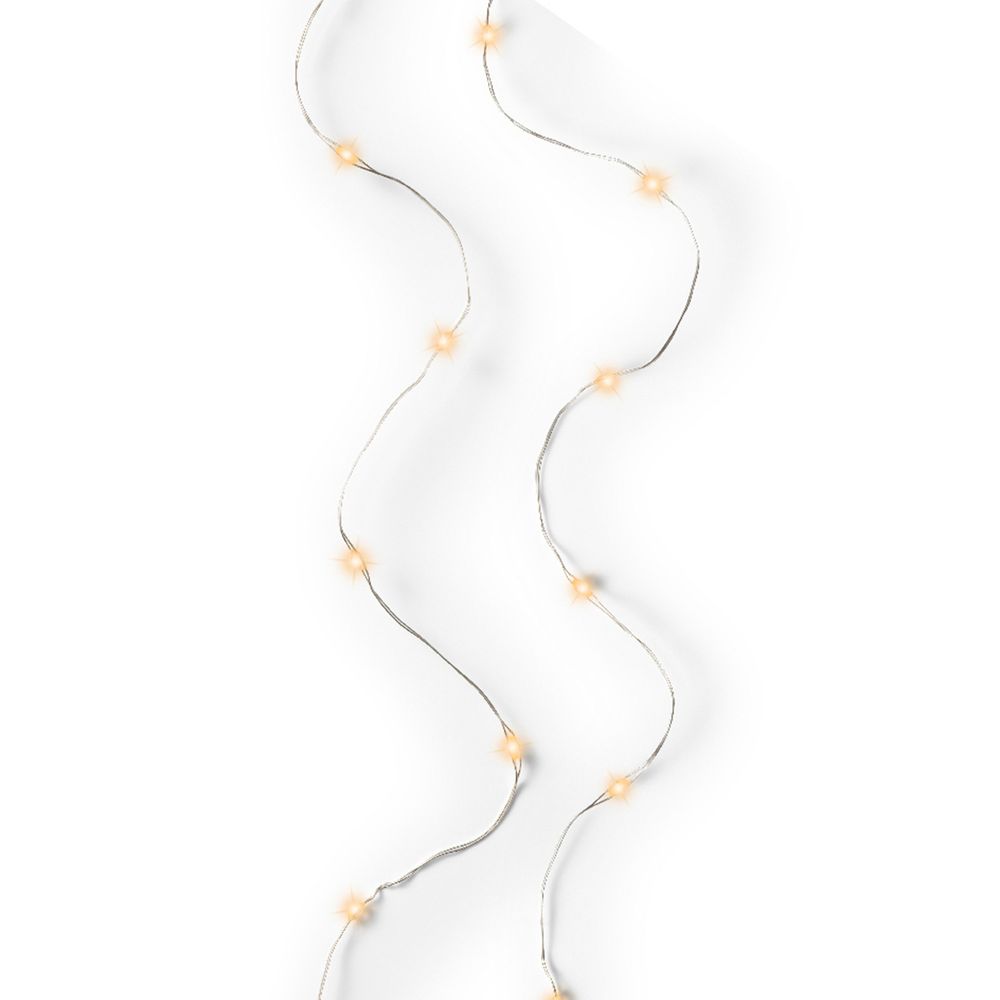 Guirlande lumineuse à piles 40 micro-led, blanc chaud - 1,95m
