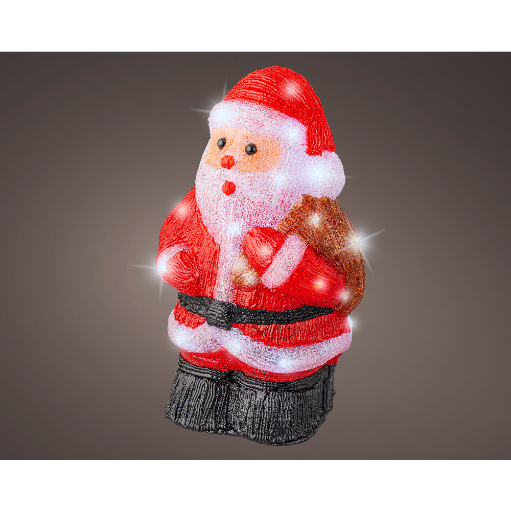 Père noël 30 led extérieur rouge/blanc 16.5X22 h36cm