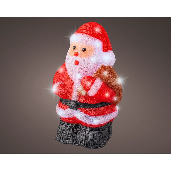 Père noël 30 led extérieur rouge/blanc 16.5X22 h36cm