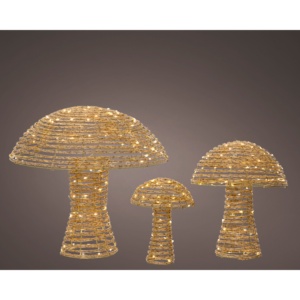 Champignon 270 led naturel blanc chaud h45cm