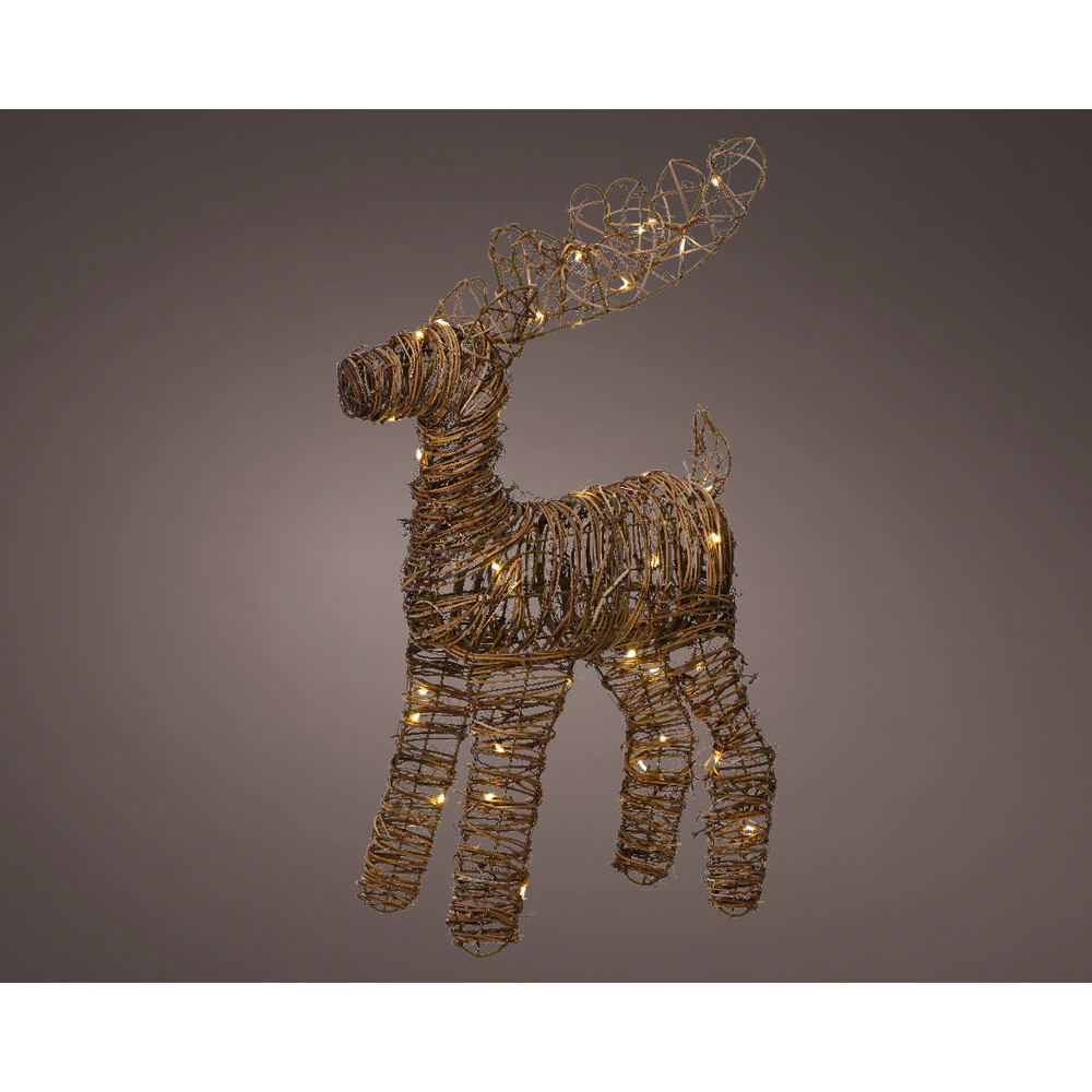 Renne 50 Micro LED renne intérieur marron/blanc chaud 12X30 h55cm