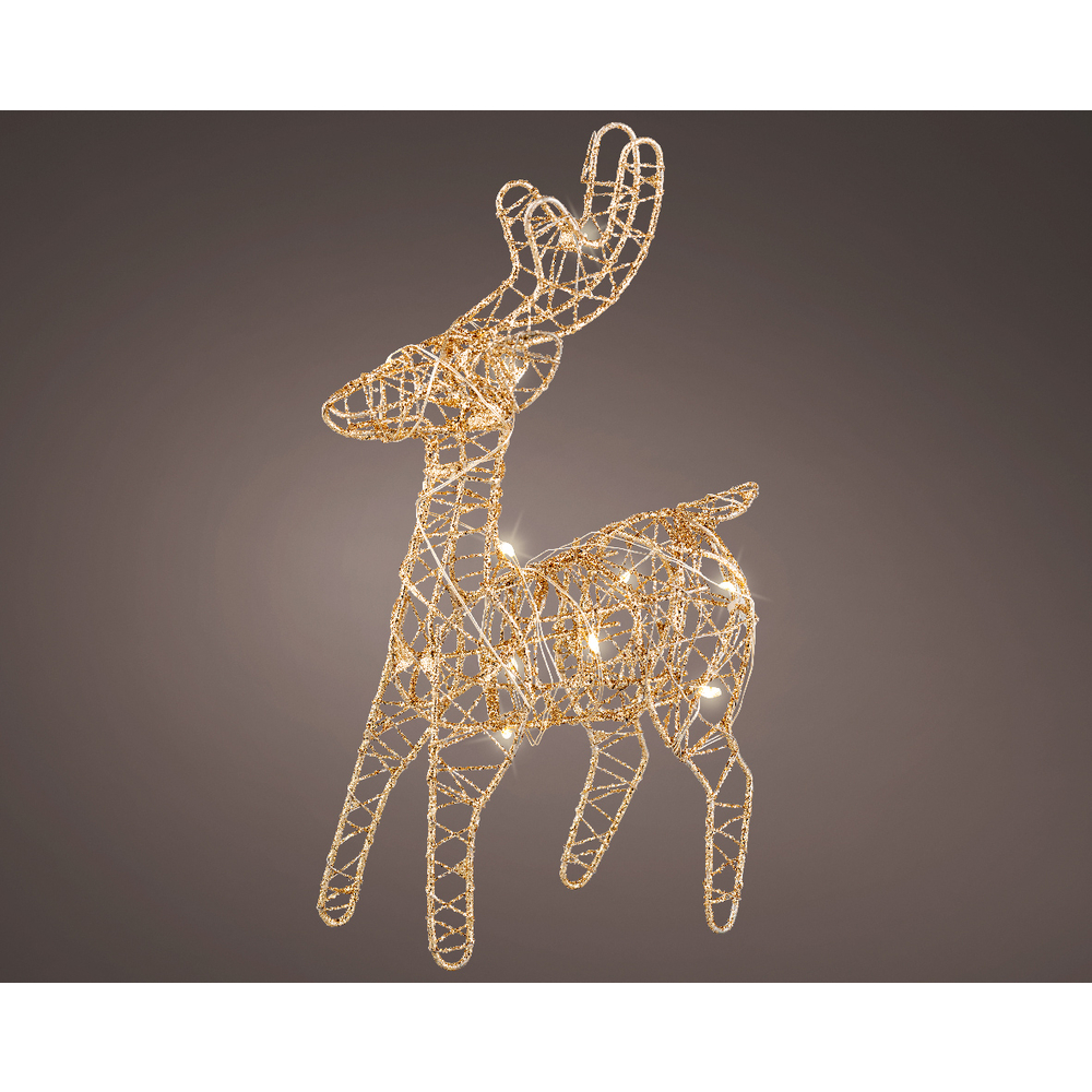 Renne 10 Micro LED d'intérieur or/blanc chaud 5X12 h21cm