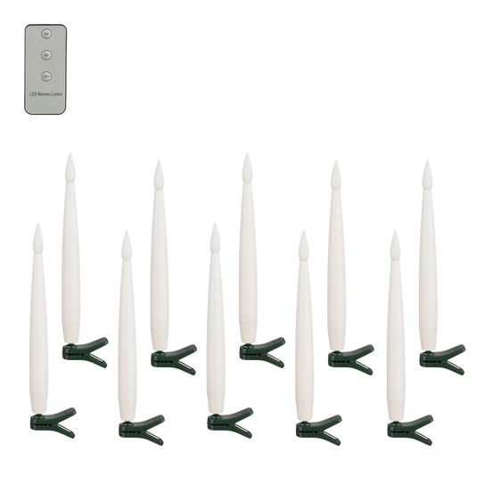Guirlande lumineuse, 10 bougies LED à clipser - L.150xH.15cm