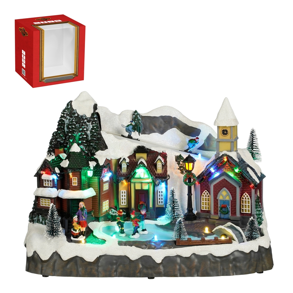 Village de noel patinoire animée 2025