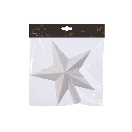 Cimier étoile de Noël en verre, coloris blanc irisé - H.19cm