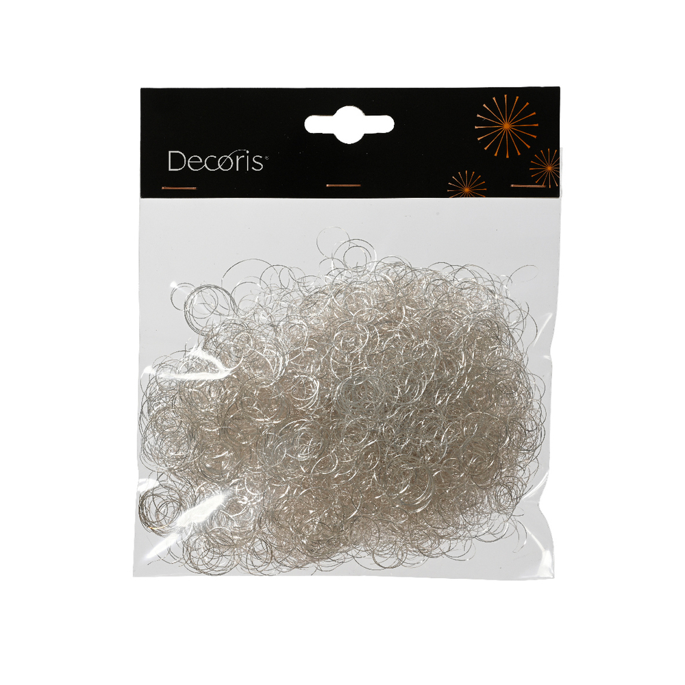 Cheveux d'ange scintillant argent H20cm