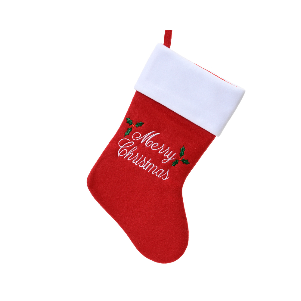 Chaussette polyester rouge/blanc H.40cm