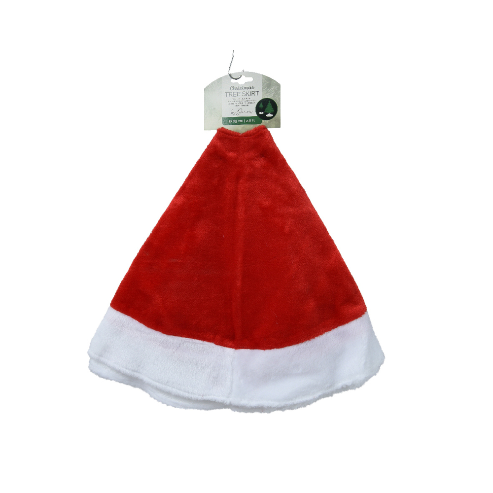 Jupe de sapin polyester rouge/blanc D85cm