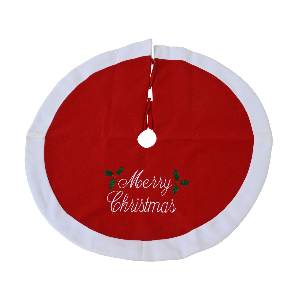 Jupe de sapin polyester rouge/blanc D90cm