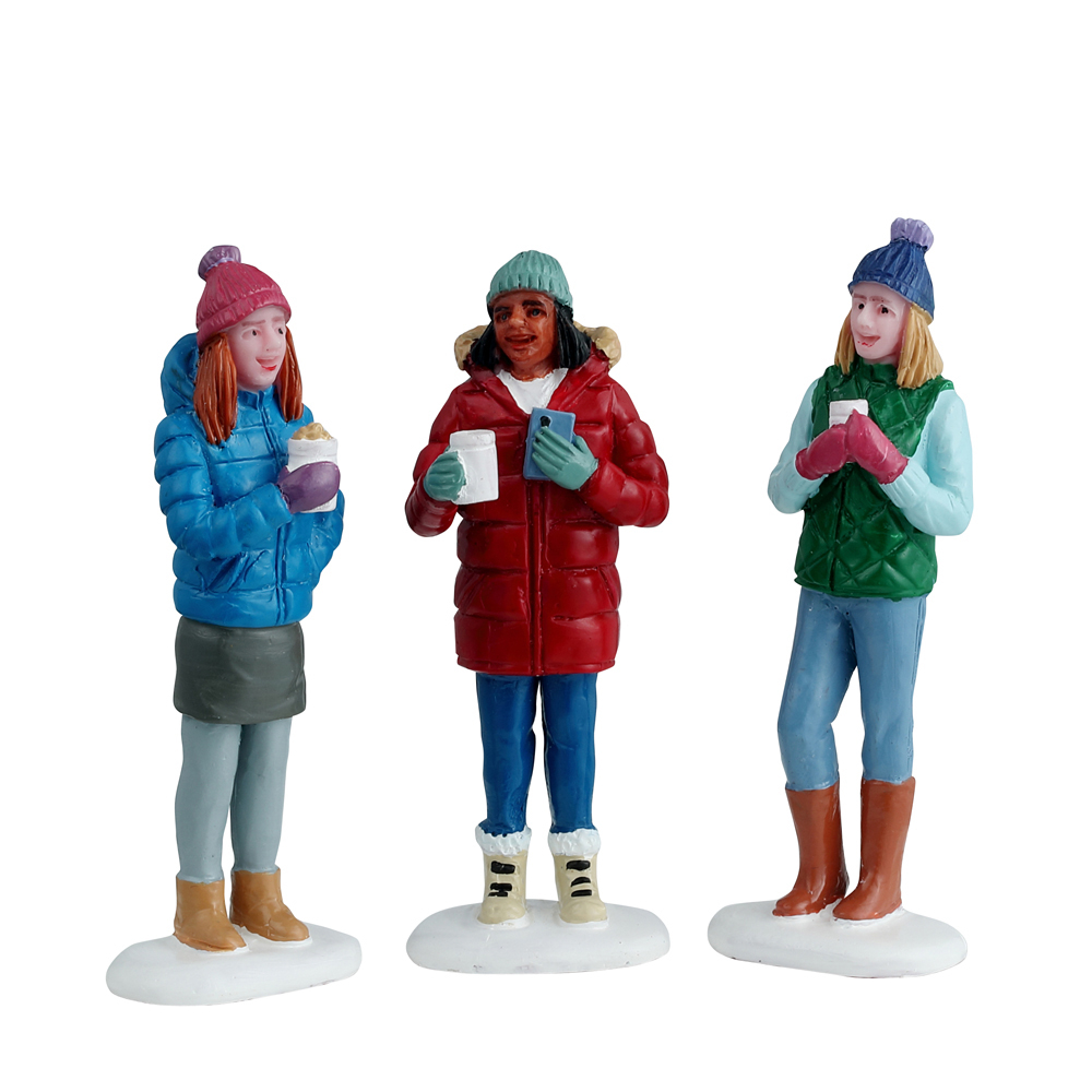 Figurines de Noël : Chocolat chaud entre amis à Vail Village - H.6,8cm