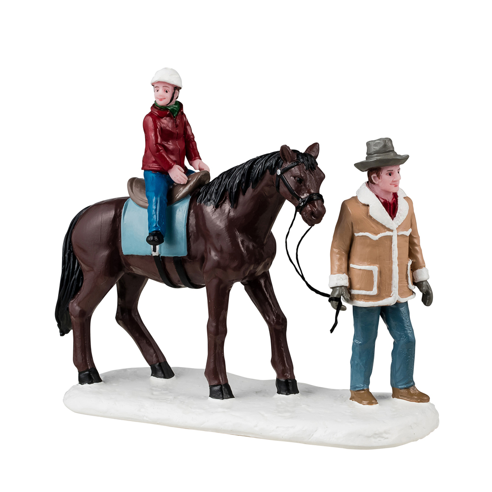 Figurines de Noël : Promenade familiale à chevale - H.9,4cm
