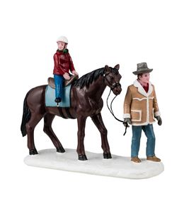 Figurines de Noël : Promenade familiale à chevale - H.9,4cm