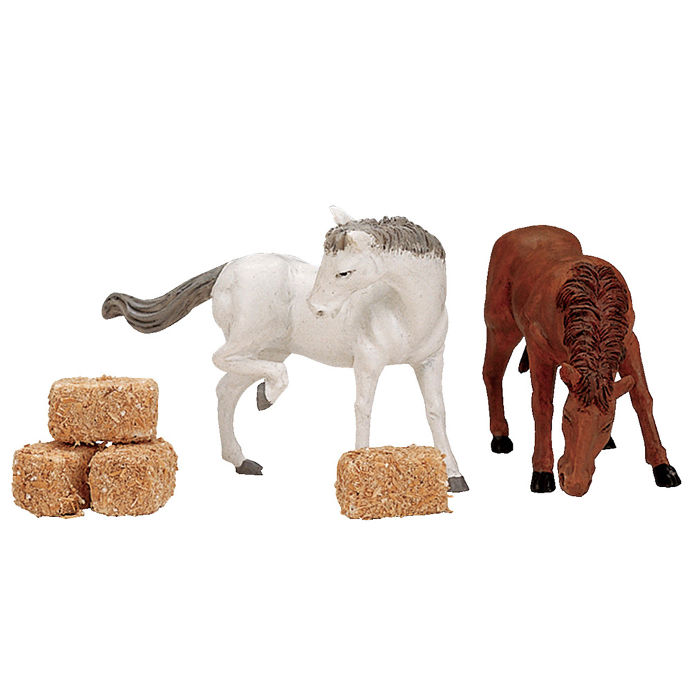 Figurines de Noël : Chevaux à la campagne autour du Village - H.6,2cm