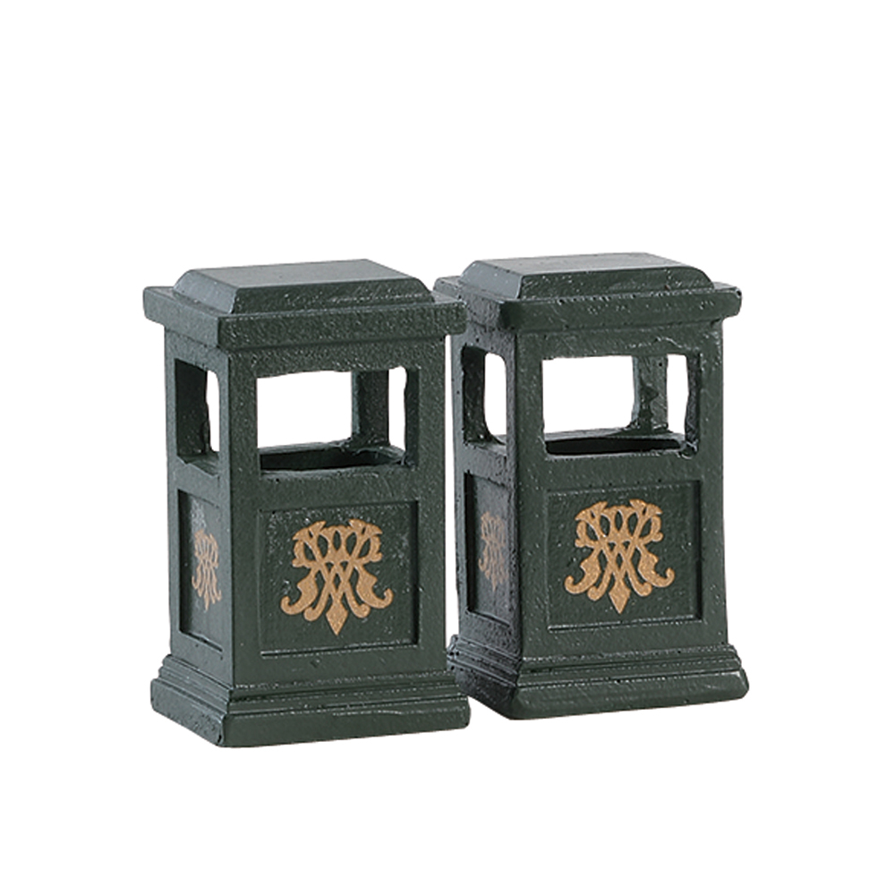 Figurine de Noël : Poubelles de rue x2 - H.4,4cm