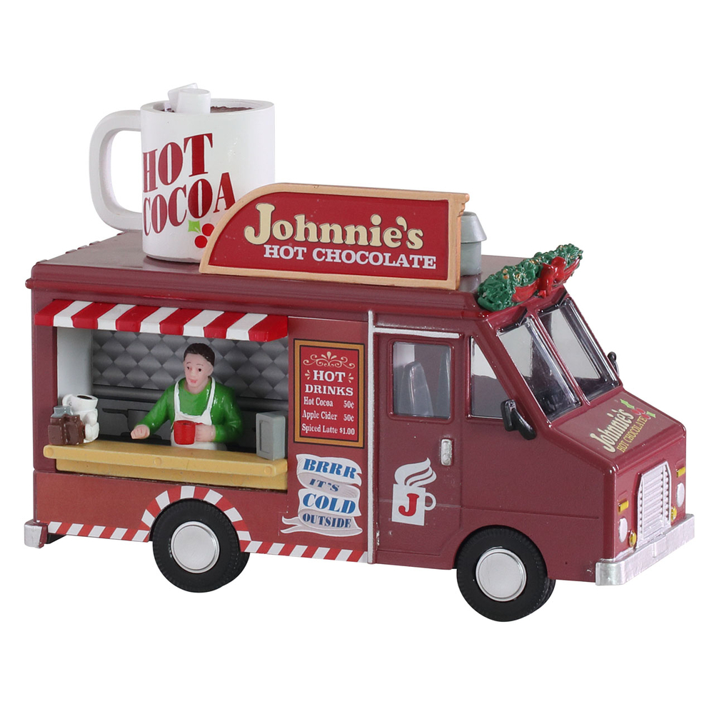 Figurine de Noël : Foodtruck vente de chocolat chaud - H.10,9cm