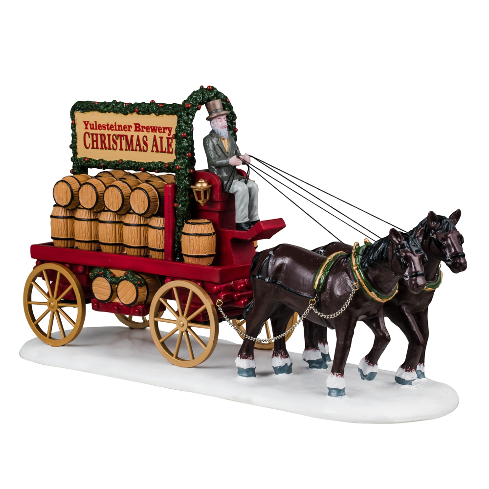 Scène de Noël : Livraison de bière pour Noël - H.14cm