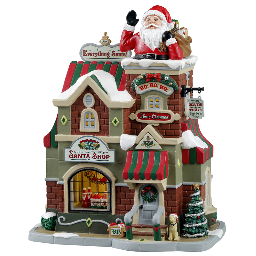 Scène de Noël : La boutique du Père Noël - H.23,5cm