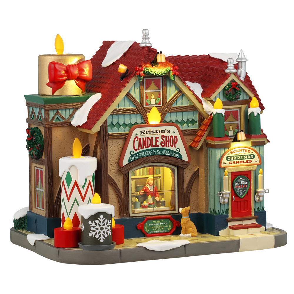 Scène de Noël : La boutique de bougies de Kristin - H.19cm