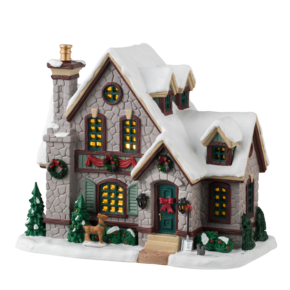 Scène de Noël : Noël blanc à Caddington Village - H.16cm