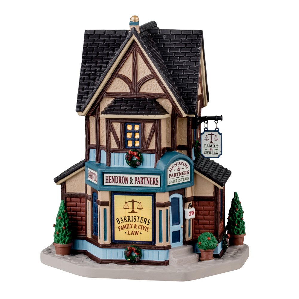 Scène de Noël : Maison d'avocats à Caddington Village - H.10,5cm