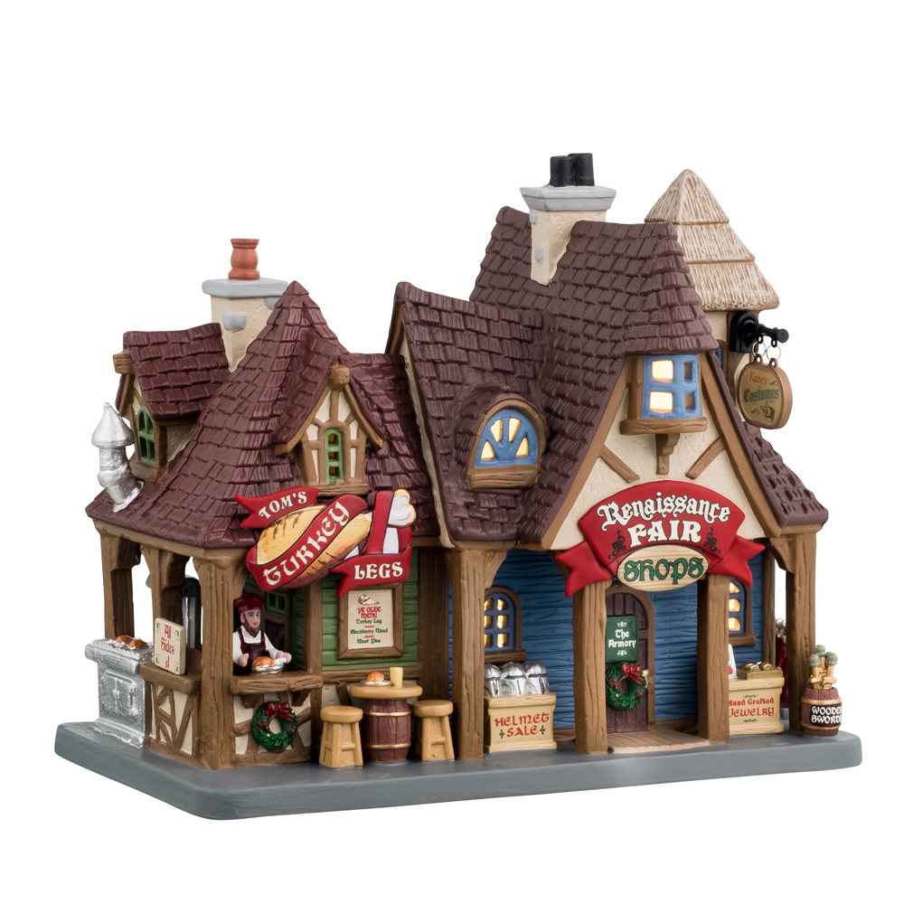 Scène de Noël : Boutiques Foire de la renaissance - H.17,0cm