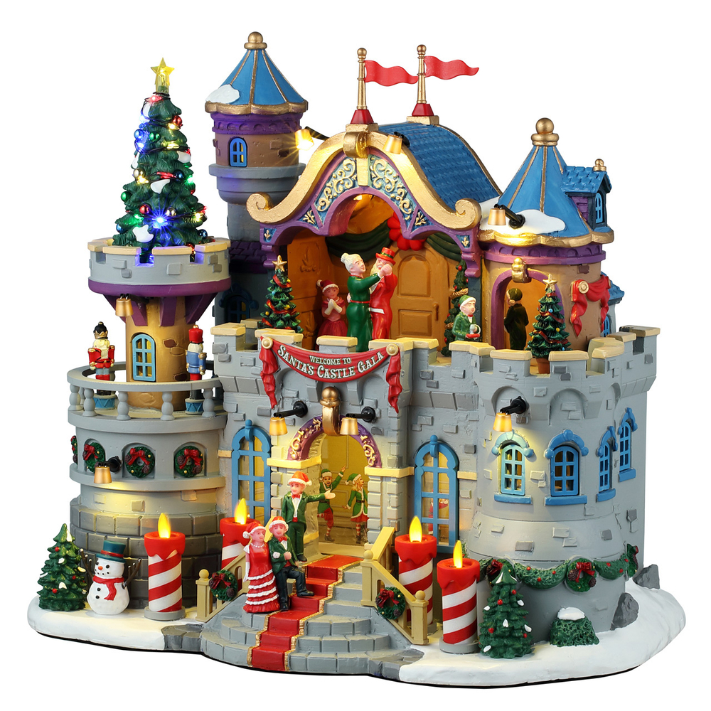 Scène de Noël : Gala au château du père Noël - H.24,5cm