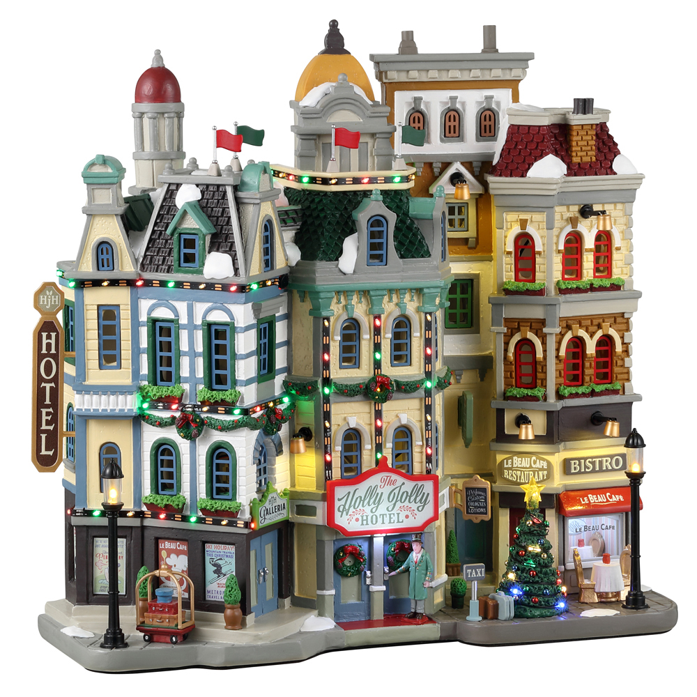 Scène de Noël : Hôtel Holly Jolly à Caddington Village - H.28,5cm