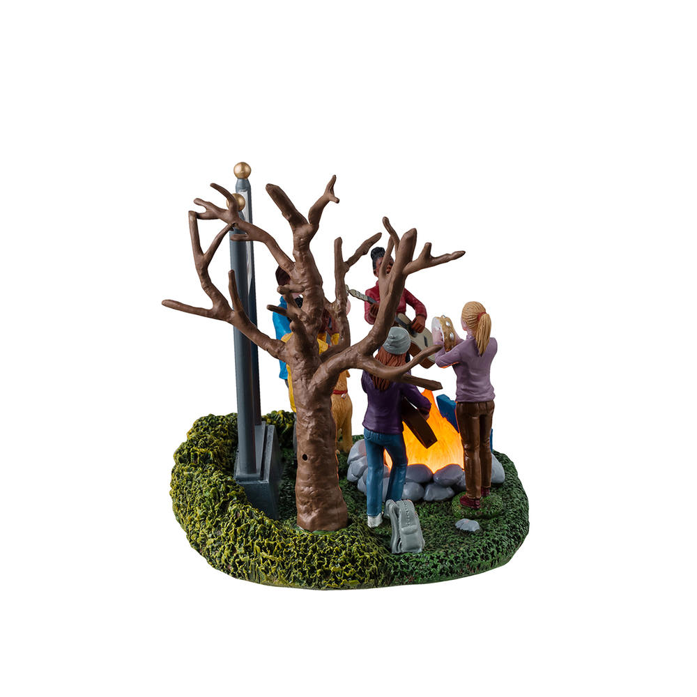 Scène de Noël animée : Festival de musique autour du feu - 11,4cm