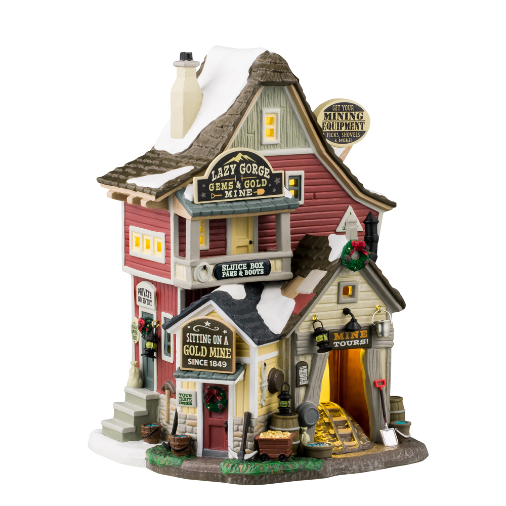 Scène de Noël : La mine d'or de Lazy Gorge - H.21cm