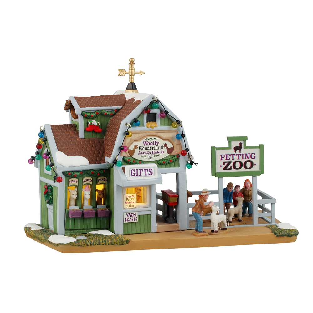 Scène de Noël : Ranch d'alpaga Woolly Wonderland - H.13cm
