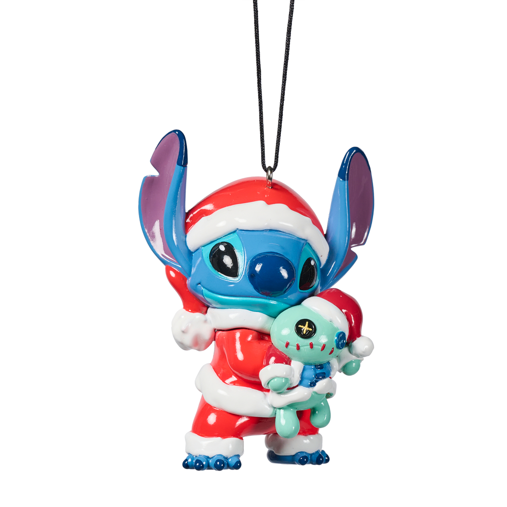 Suspension de Noël : Stitch avec son doudou en 3D - H.8cm