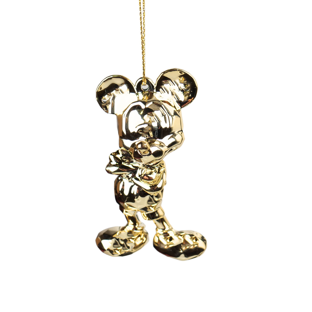 Suspension de Noël : Mickey acrylique en 3D, coloris or - H.8cm