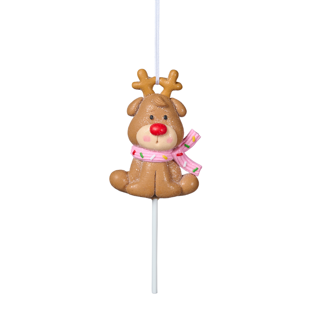 Suspension de Noël : sucette, figurine en résine pour sapin H.13cm