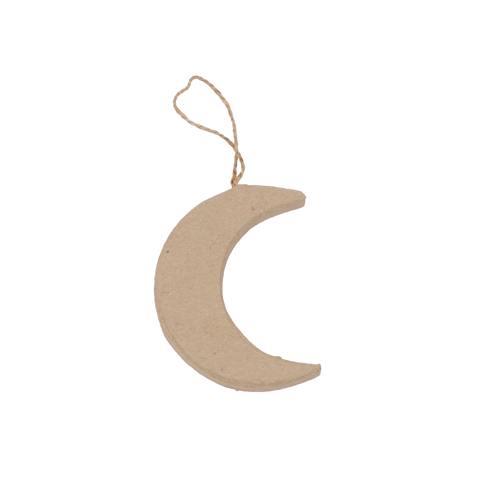 Suspension de Noël DIY : Lune plate à décorer soi-même - 1,5x5xH.7,5cm