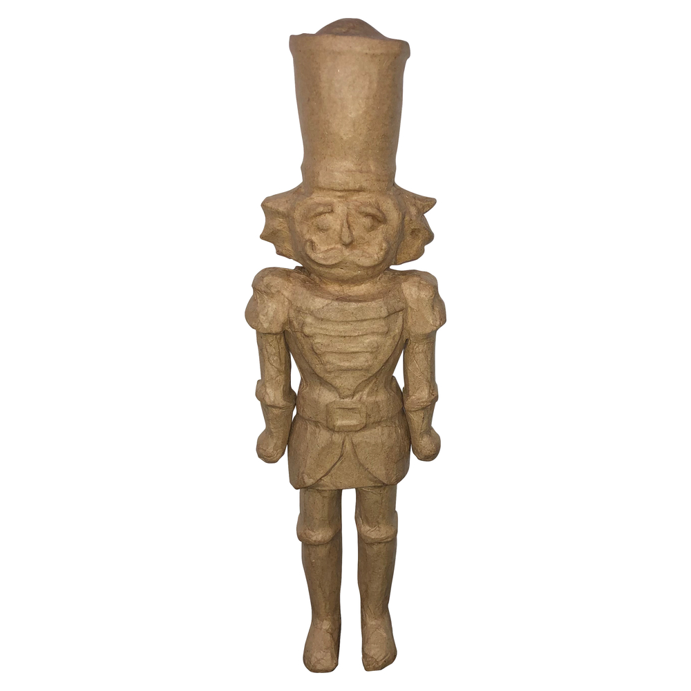 Bonhomme Casse-noisette DIY en papier mâché - 3,5x6,5xH.22cm