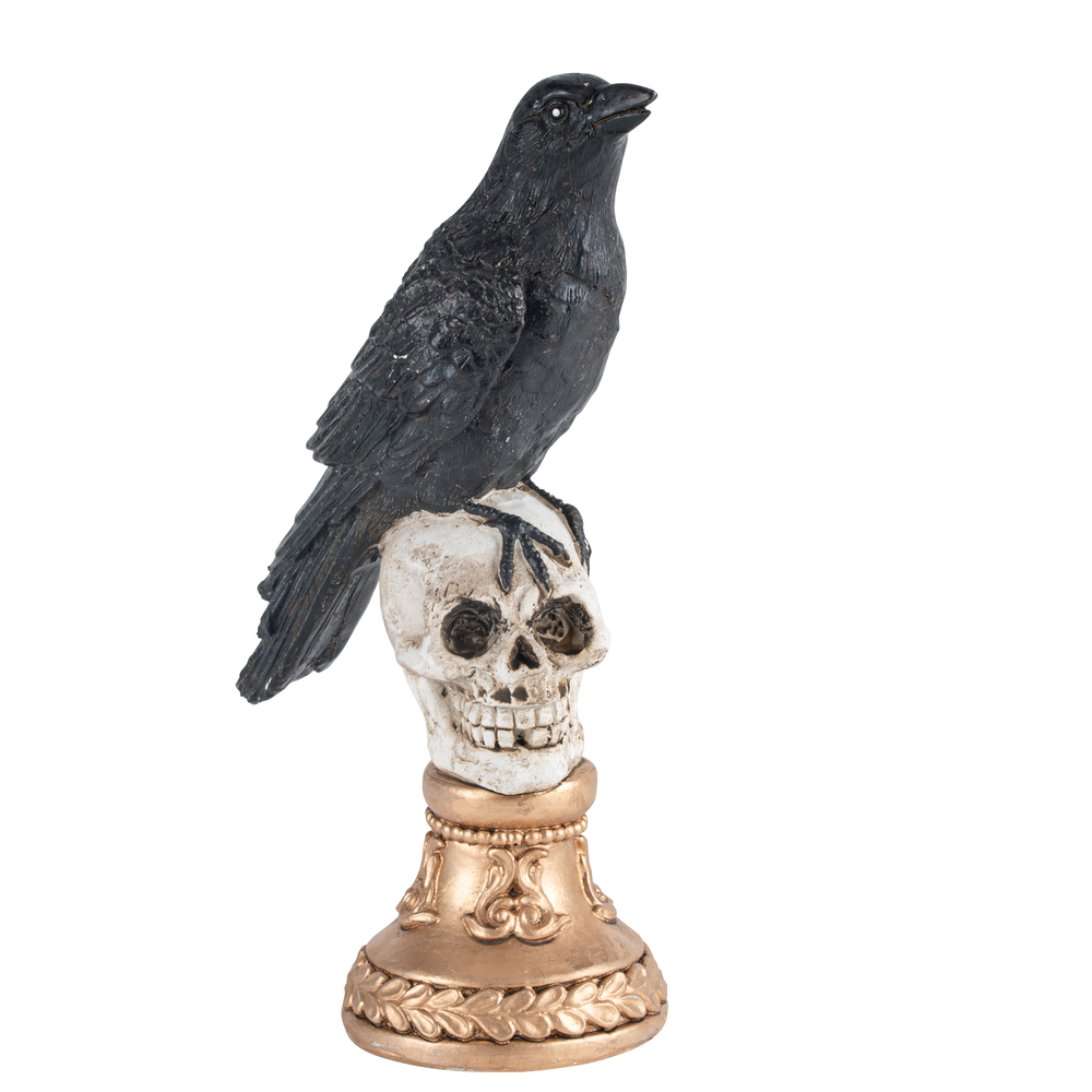 Corbeau et tête de mort H21,5cm