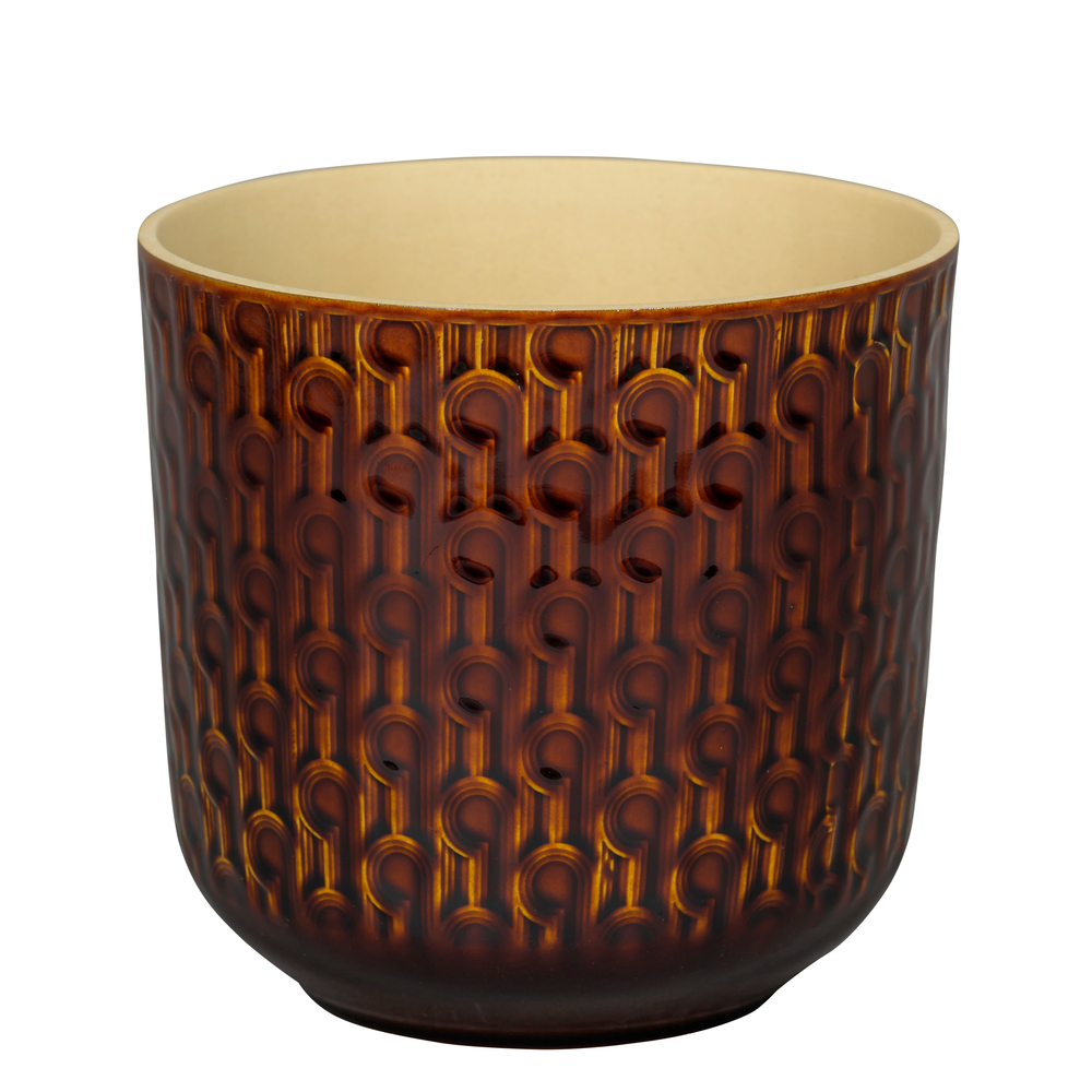 Cache-pot Yuma marron - D.20xH.18.5cm