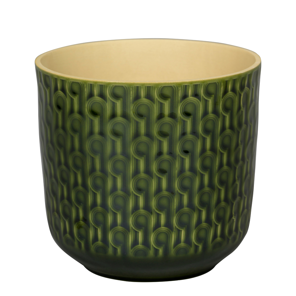 Cache-pot Yuma vert - D.20xH18.5cm