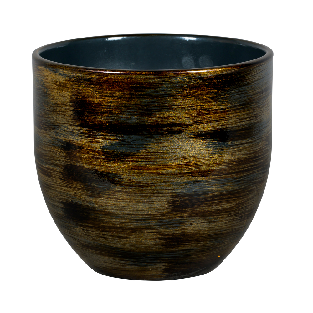 Cache-pot Abbey marron/or D.29 H.26cm