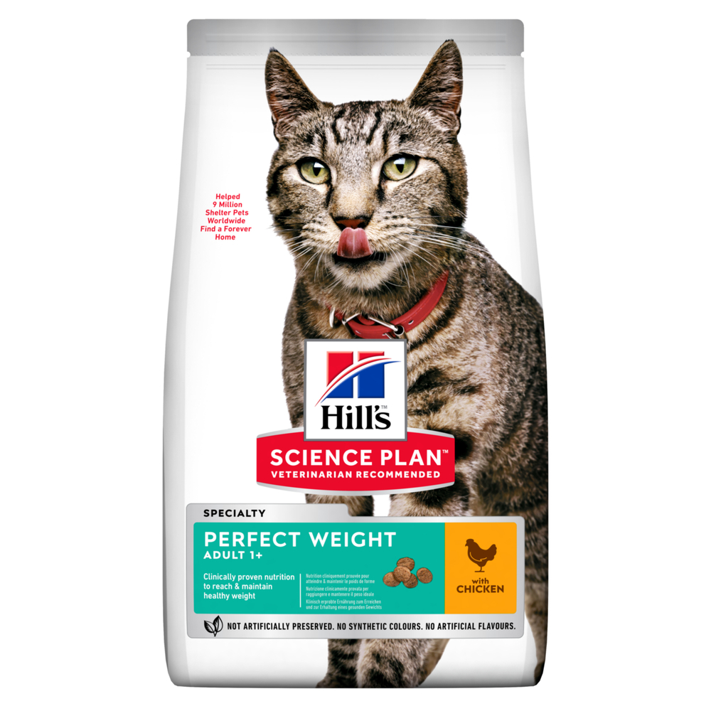 Croquettes Science plan Perfect Weight au poulet pour chat 7kg