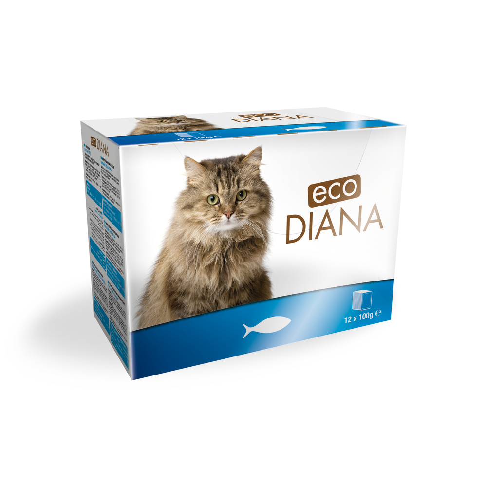 Pack poisson émincés Eco Diana en sauce, pour chats - 12x100g