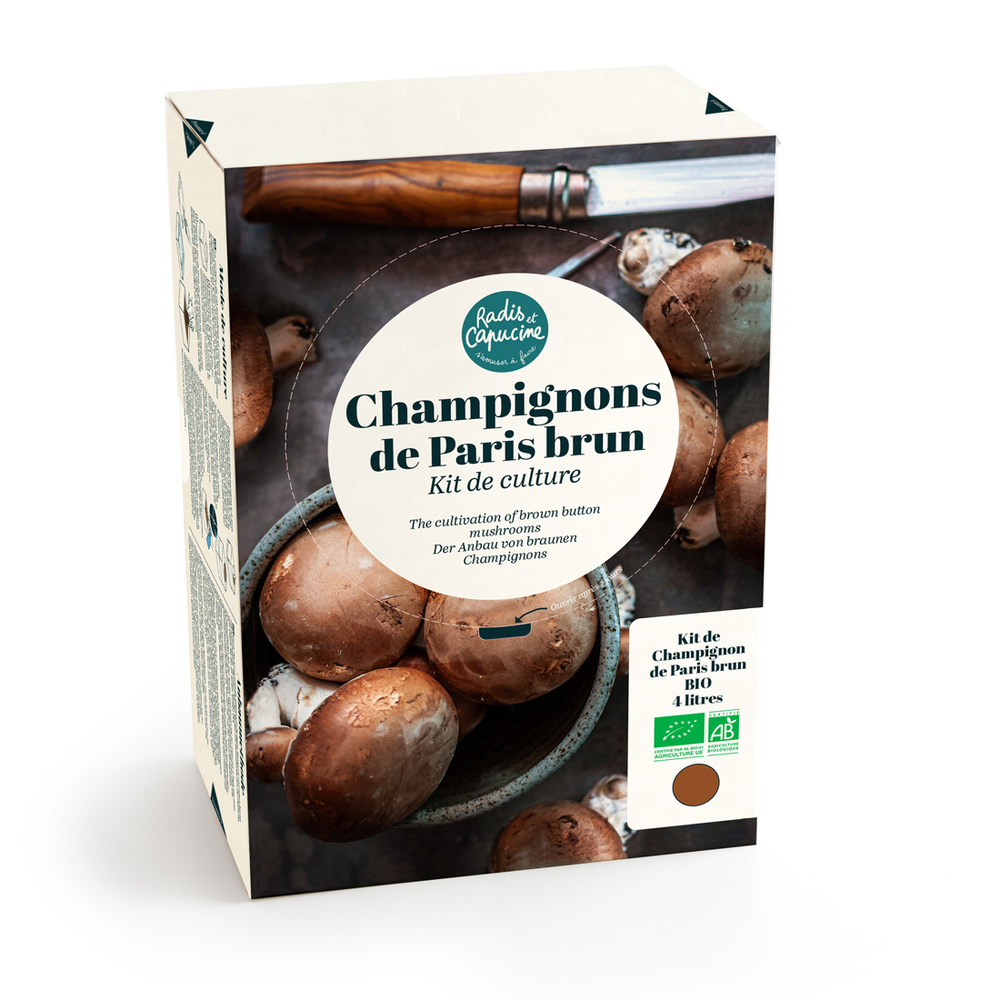 Kit de Culture, champignons de Paris brun bio 4L