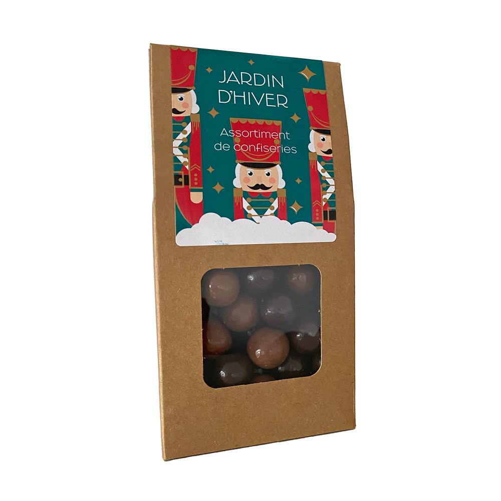 Confiseries, gaufrettes enrobées de chocolat au lait et noir - 100g