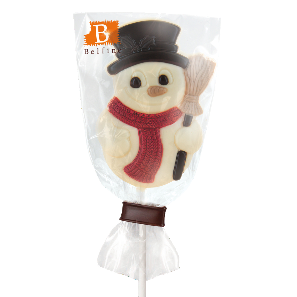 Sucette en chocolat, bonhomme de neige - 25g